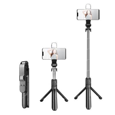 China Xt02s Mini Portable Flexible Tripod Selfie Lever 360 Degree Rotation Bracket LED Light With Remote Control Shutter Length 100cm for sale