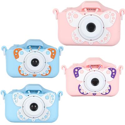 China 1080p Hd Digital Cam X5s Children's Toy Camera Student Gift 2.0 HD IPS Screen Cartoon Butterfly Cover Device MP3 Recording Puzzle Game for sale