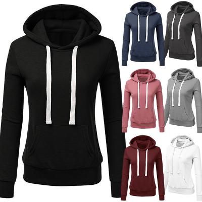 China Doublju QUICK DRY Hoodie Pullover Lightweight Basic Doublju Lightweight Sweatshirt For Women Solid Color Plus Size Hoodies Drawstring Pocket Fleece Sweatshirt for sale