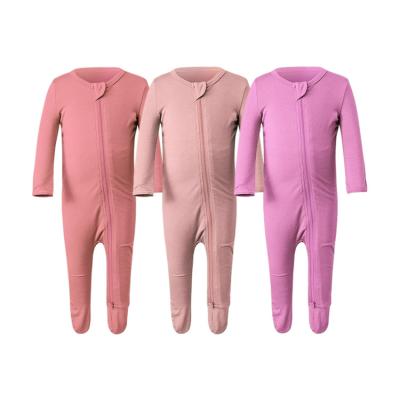 China Spandex/Cotton/Cotton Spandex 2022 New Baby Rompers Boys Girls Sleep Clothes Cotton Soft Bamboo Zipper Newborn Rompers for sale