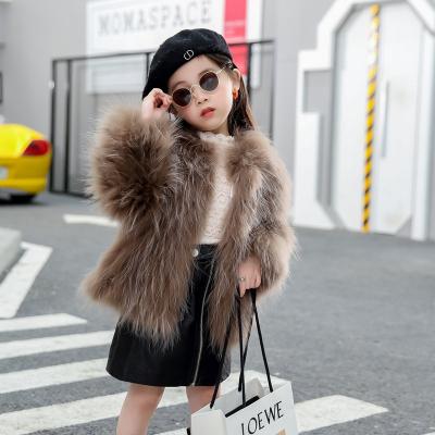 China Fashion Winter Warm Children's Clothing Girl Faux Fur Coat Children's Jacket Casual Casual Quilted Clothes for sale