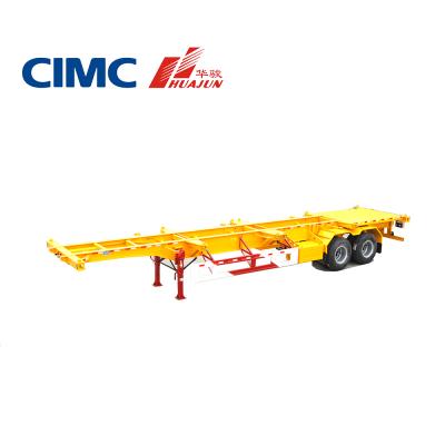 China 2 Axle Skeleton Truck Semi Trailer CIMC Trailer For 20ft Container Use for sale