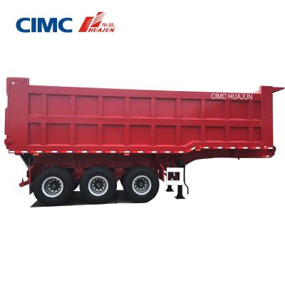 China Hot Sale 80T Truck Trailer CIMC Rear Tilting Semi Truck Trailer Trailer For Sale for sale