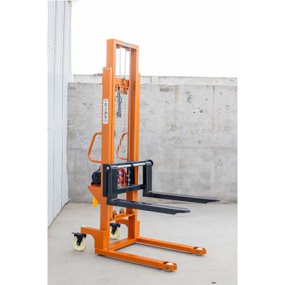 China Hotels Motor Forklift Stacker 1T*3M Plug-in Plug-in With Semi-Electric Motor Stacker for sale