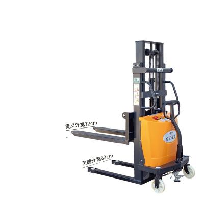 China Hotels Warehouse Electric Semi Electric Stackers Self Loading Walking Semi Electric Stacker 2T*2M for sale