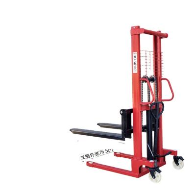 China Hotels Hydraulic Manual Forklift Stacker Wide Hydraulic Manual Stacker for sale