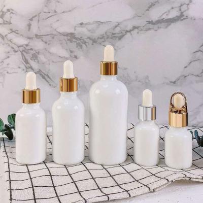 China Oi Essential Ceramic Cosmetic Jar 50g Opal White Porcelain Serum Bottle Lotion Dispenser Bottle 30ml 50ml 100ml 120ml for sale