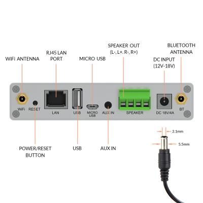 China Multiroom Digital Dual Channel Home Audio Wireless Portable Amplifier 30w*2 Class D Wireless Portable Audio for sale