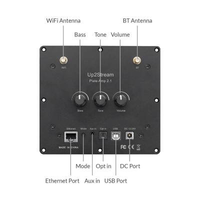 China 4stream Plate Amp 2.1 Channel Rotary Knob EQ Volume Tone Bass Plate Amplifier for sale