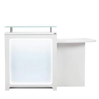 China Expandable White Salon Reception For Hair Salon Modern Reception Glass Salon Reception for sale