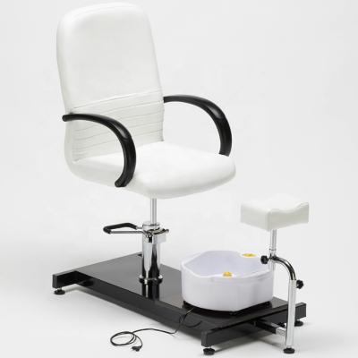 China Cheap salon hair equipment pedicure chair with massage bowl hair salon nail chair with stool portable beauty salon chair for small barber shop for sale