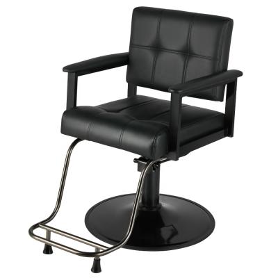 China New Modern Black Equipment Iron Hair Salon Furniture Set Salon Chair Beauty Furniture Chair Hairdresser Chair Old Black for sale