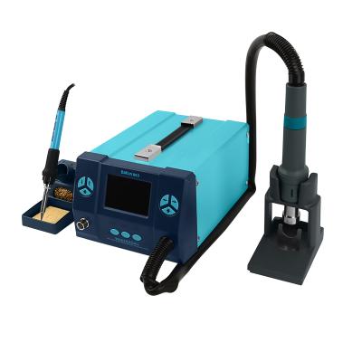 China Economic rework station Bakon 1000W LCD digital display mobile phone bga diaphragm pump hot air rework soldering station for sale