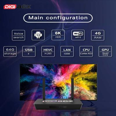 Cina Digibox 2.4Ghz 5.8Ghz Smart TVbox Con D3 Plus Controllo Vocale Remote Smart TV box in vendita