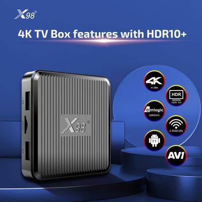 중국 X98 안드로이드 11.0 TV 박스 2GB RAM 및 16GB ROM 듀얼 와이파이 2.4G/5G 미디어 플레이어 판매용