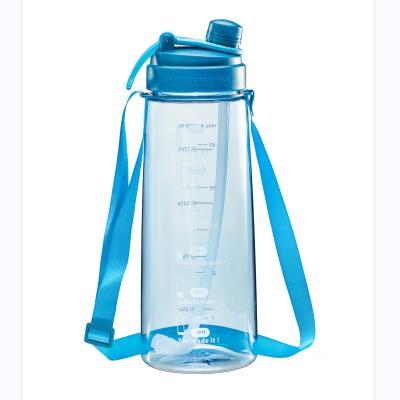 China Plastic Tons Barrels Space Cup Fitness Outdoor Sports 74oz Sustainable Water Bottle Bucket Cup With Strap Straw for sale