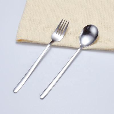 China Hot Selling Korean Type Viable 410 Stainless Steel Fork Spoon Dinnerware Flatware Dinnerware Set By Hand High Quality Polishing for sale