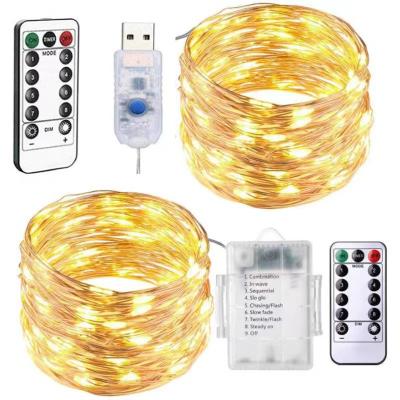 China String light Popular Customized 8 Modes Waterproof Battery Operated Box Mini Led Copper Wire Fairy Lights For Wedding Festival Decoration for sale