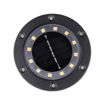 China Garden New Version Outdoor Waterproof Solar Powered 8 12 LED Lawn Lights Stainless Steel Garden Auto RB LED Ground Light for sale