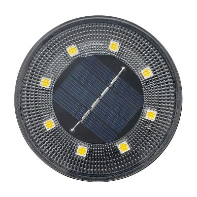 China Garden New design IP65 Outdoor Waterproof Solar Power 8 LED Lawn Lights Garden Auto Warmwhite LED Ground Light for sale