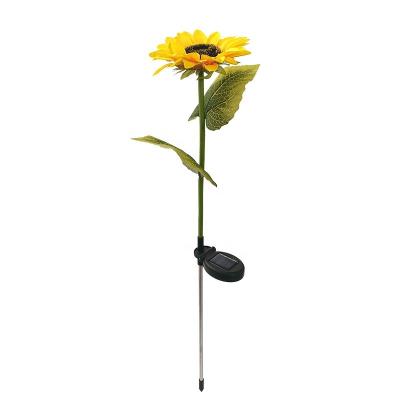 China Garden Classic New Arrivals 2 pack Outdoor Decorative 10 Led Solar Garden Sunflower Stake Light For Path Lawn Garden for sale