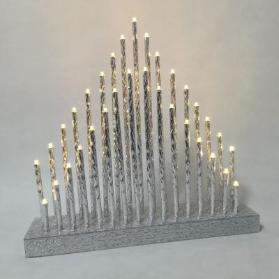 China Candle sticker holder 33 LED High Quality Classic Customized Aluminum Tube Candle Bridge Decoration Lights For Christmas Wedding Decoration for sale