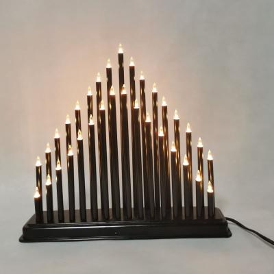 China Candle sticker holder Hot Sale 230V 33 Led Warmwhite Light Black Pipe Led Candle Bridge Light For Festival Decorations for sale