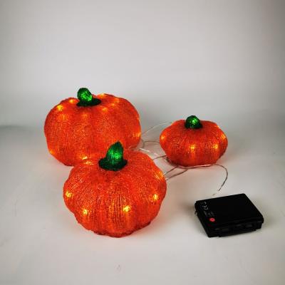 China Pumpkin 2023 New Design Hand Made 3D Acrylic Halloween Pumpkin Led Lights For Halloween Party Decorations for sale