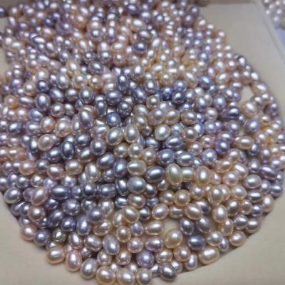 China Jewelry Making Wholesale 5A Rice Shape Pearl Loose Beads Colorful Freshwater Pearls 7-8mm Loose Pearl For Jewelry Making for sale