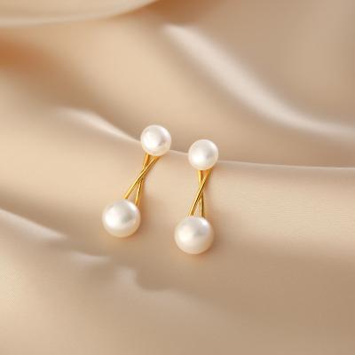 China Other Fashion S925 Sterling Silver Needle Jewelry Wholesale New Style Luxury Tasty Thin Pearl Stud Earrings for sale