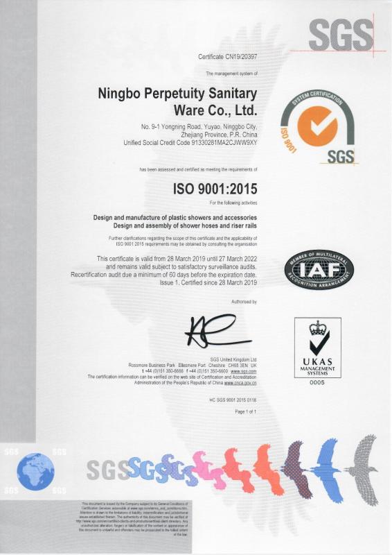 ISO9001 - Ningbo Levo Sanitary Ware Technology Co., Ltd.