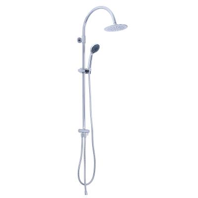 China LEVO Modern Nordic Style Square Hand Shower With Stainless Steel Pipe Square Top Bathroom Shower Set for sale