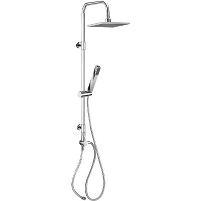 China LEVO Modern Rectangular Hand Shower With Stainless Steel Pipe Square Top Spray Shower Kit for sale