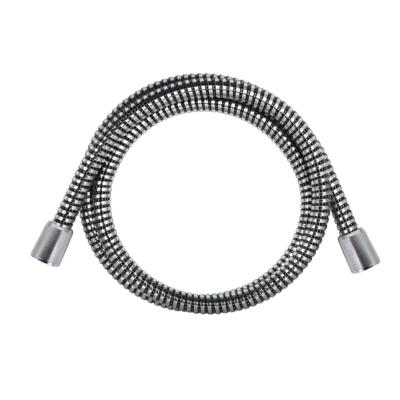 China Modern High Quality PVC Black Bottom Silver Ring Bathroom Shower Hose for sale