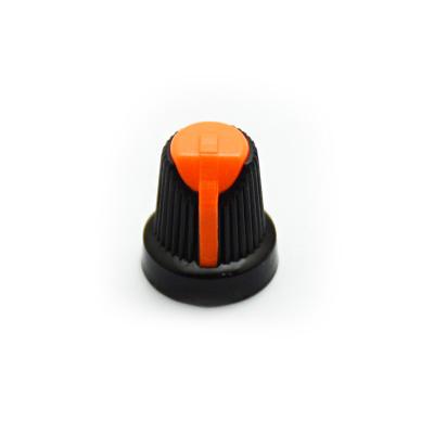 China Plastic orange A5 knobs for potentiometer red knob for speaker power amplifier knob for sale