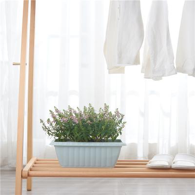 China Modern Indoor Vegetable Plant Rectangular Pot Flower Grass Window Planter Plastic Box for sale