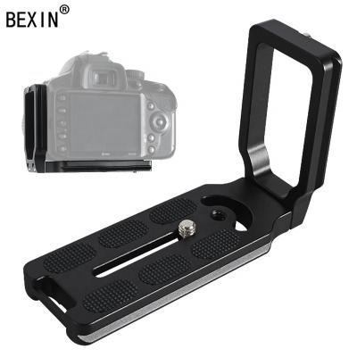 China Vertical L Plate Tripod Mount L Shaped Vertical Head Adapter Tripod Ball Shoot Support Grip Hand Bracket Camera Metal Quick Release Wholesale Vertical L Shaped Mount L Bracket For Camera universal for sale