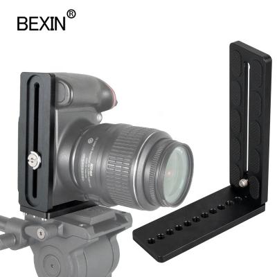 China BEXIN Aluminum Alloy Universal Lengthen Bracket Camera Mount Plate L-Shape Vertical Quick Release Flat for Digital DSLR Camera Tripod for sale