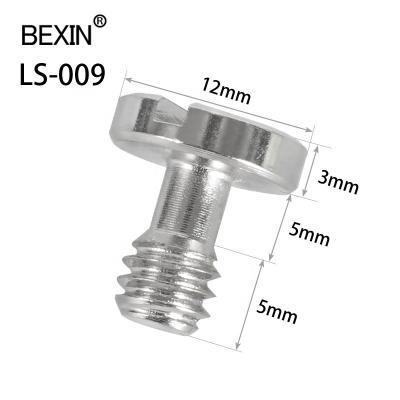 China Wholesale Iron 1/4 Inch Quick Release Flat Screw Camera Tripod Mounts Grooved Flat Head Screws For Ball Head for sale