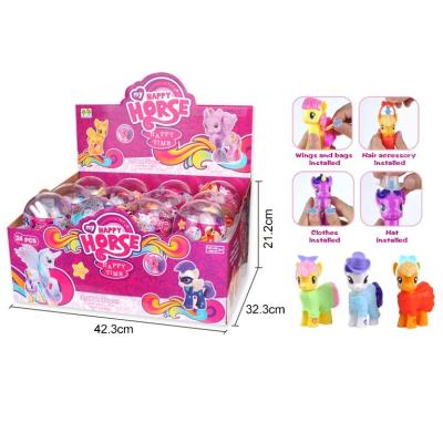 China Little Pony Toys For Kids Factory Wholesale 24 Pcs Little Pony Cartoon Figure Toy Bulk 3D Small Plastic PVC Animals Small Toy for sale