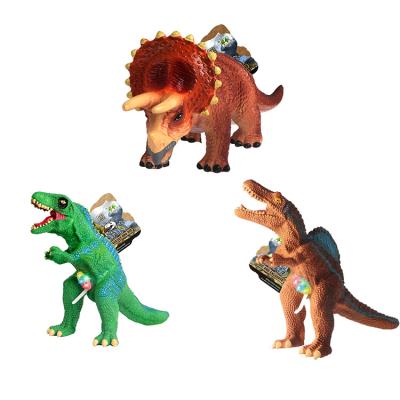 China Hot-selling new children's plastic pop toy model set attractive and light simulation dinosaur for sale