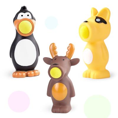 China Newest Design Kids Toys Funny Animal Snaps Pull To Foam Ball Squeeze Stirring Person Toys Kids Outdoor Pneumatic Shooter for sale