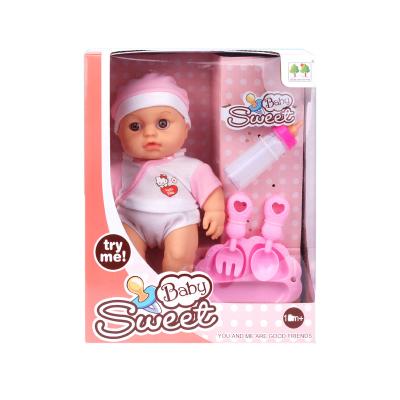 China Cartoon Toy Wholesale Sweet Lovely Play Set Reborn Soft Silicon Baby Doll with Music Pink Newborn Dolls for sale