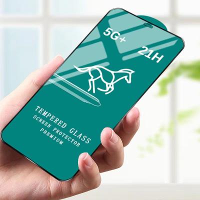 China Fast Mobile Phone Horse 21H Full Glue Tempered Glass Screen Protector For Iphone 13 pro Max/11 pro Max/xs Max/6/7/8 Plus/xr cell phone for sale