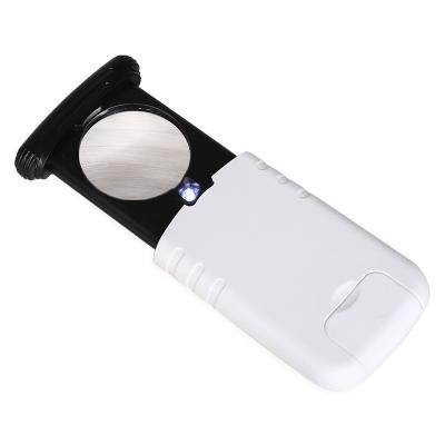 China New 8X Modern Schiebe-Lupe Pocket Around Lens Acrylic Magnifier With Led Light 93708 for sale