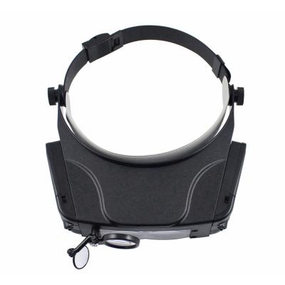 China 1.5X Head-mounted wholesale plastic 3X 9.5X 11X LED lighting helmet magnifier for reading and repairing for sale