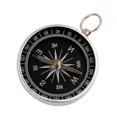 China Simple Hot Selling Aluminum Alloy Round 44mm Portable Gift Compass With Key Chain Pendant for sale