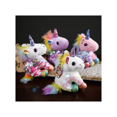 China Plush Toy Manufacturer Direct Selling Unicorn Doll Plush Doll Bag Gift Car Key Pendant Accessories for sale