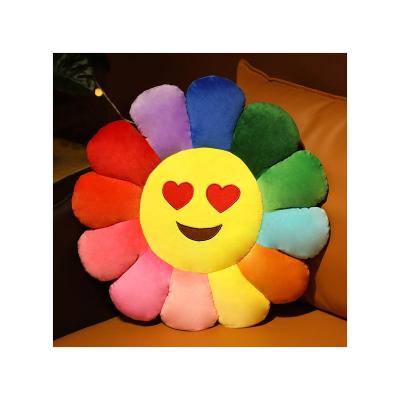 China Factory Direct Plush For Sofa Cushion Logo Colorful Expression Office Cartoon Sunflower Sunflower Cushion Wholesale Gifts for sale