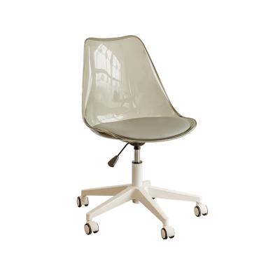 China Modern High quality transparent plastic chair office manager office chair rotating wheel armless rotating office chair for sale